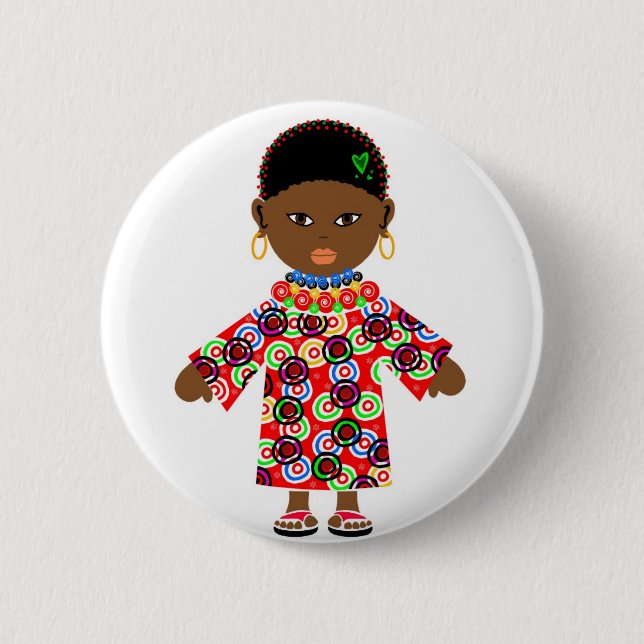 Zulu Doll 6 Cm Round Badge (Front)