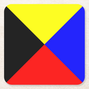 Zulu ICS Maritime Signal Flag Square Paper Coaster