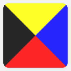 Zulu ICS Maritime Signal Flag Square Sticker