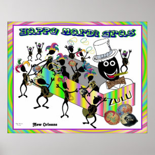 Zulu parade at Mardi Gras Poster