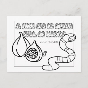 Zulu Proverb Colouring Postcard