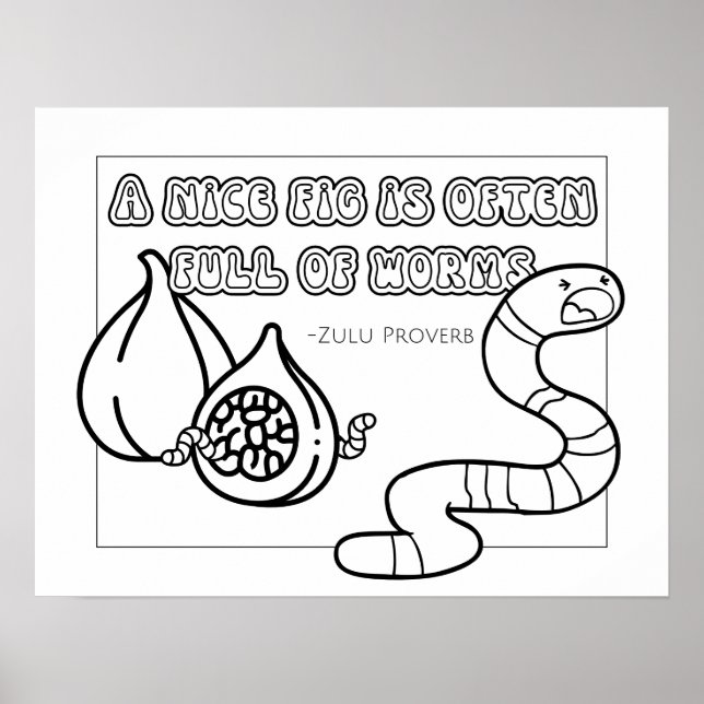 Zulu Proverb Colouring Poster (Front)