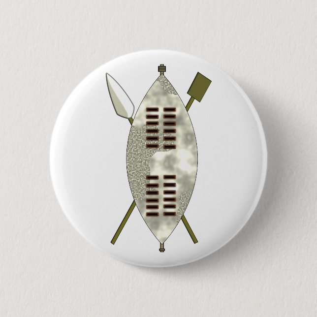 Zulu Schild buckler 6 Cm Round Badge (Front)