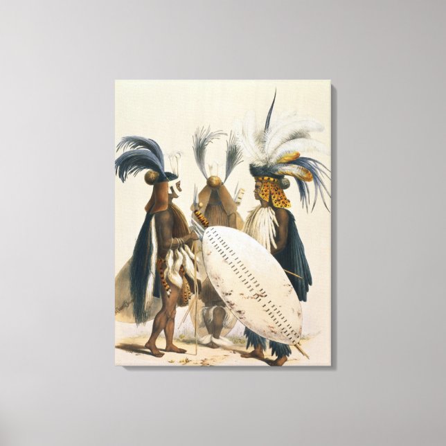 Zulu Soldiers of King Panda's Army, plate 20 from Canvas Print (Front)