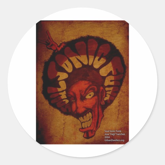 Zulu soulsonic funk classic round sticker (Front)