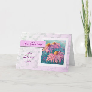 Zum Geburtstag - Happy Birthday in German, daisies Card