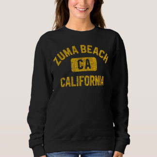 Zuma Beach Ca California Gym Style Distressed Ambe Sweatshirt