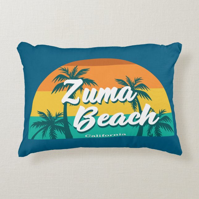 Zuma Beach California Decorative Cushion (Front)