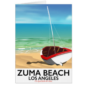 Zuma Beach LA Rail beach poster