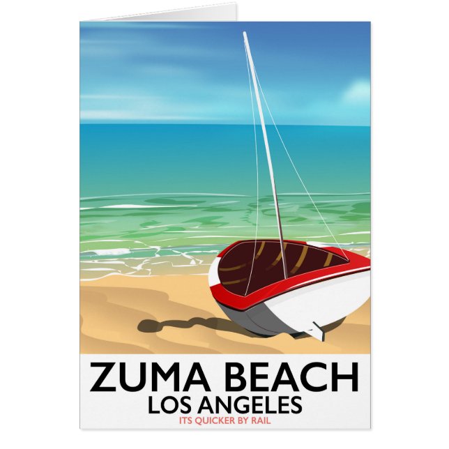 Zuma Beach LA Rail beach poster (Front)