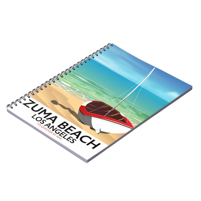 Zuma Beach LA Rail beach poster Notebook (Left Side)