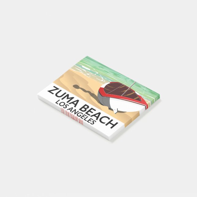 Zuma Beach LA Rail beach poster Post-it Notes (Angled)