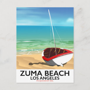 Zuma Beach LA Rail beach poster Postcard