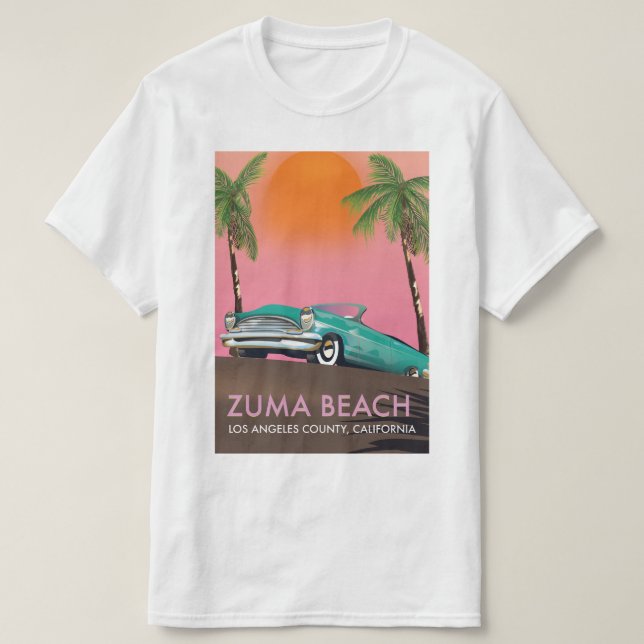 Zuma Beach Los Angeles County California T-Shirt (Design Front)