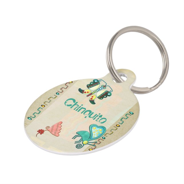 Zuni Butterfly 2 Folk Art Pet Tag (Side)