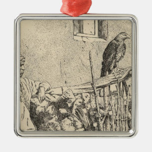 Zuni eagle cage metal tree decoration