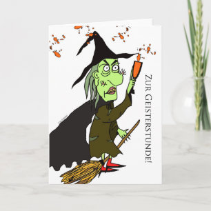 Zur Geisterstunde, German Halloween, Green Witch Card