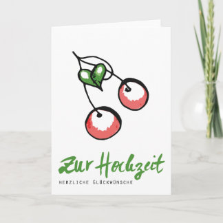 Zur Hochzeit: Glückwunscharte Kirschen und Herz Card