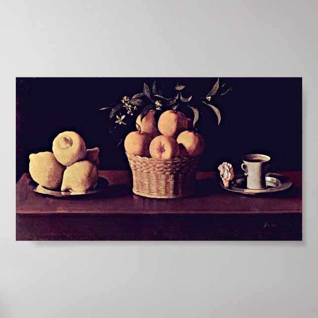 Zurbaran de Francisco - Lemonoranges and rose Poster (Front)