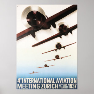 ZURICH INT. AVIATION MEET Vintage Aeroplane Poster