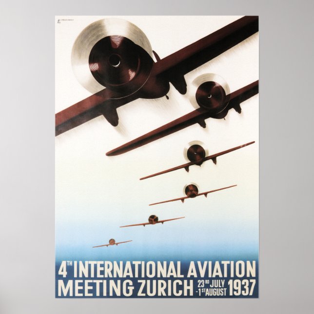 ZURICH INT. AVIATION MEET Vintage Aeroplane Poster (Front)