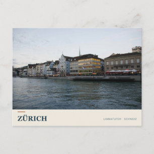 Zurich Limmat Riverfront Postcard