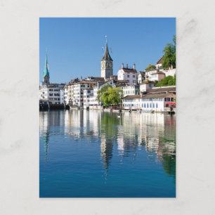 Zurich River Scene Postcard