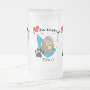 Zürich Schweiz Suisse Svizzera Tasse Frosted Glass Beer Mug