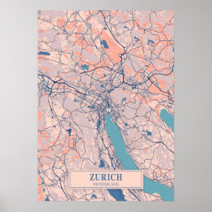 Zurich - Switzerland Breezy City Map Poster