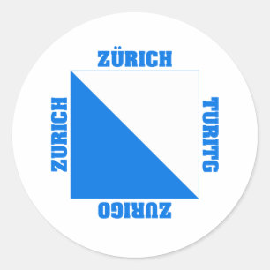Zurich Switzerland Canton Flag Classic Round Sticker