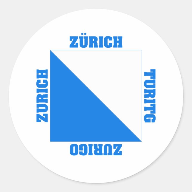 Zurich Switzerland Canton Flag Classic Round Sticker (Front)