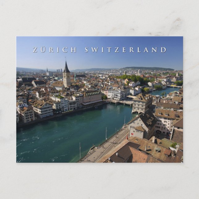 zurich switzerland cityscape postcard (Front)