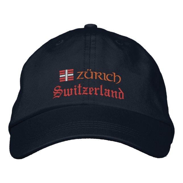 Zürich & Switzerland fashion / Swiss Flag Patriots Embroidered Hat (Front)