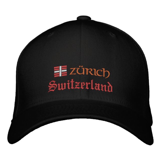 Zürich & Switzerland fashion / Swiss Flag Patriots Embroidered Hat (Front)