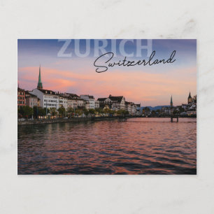 Zurich Switzerland in the early evening Postcard
