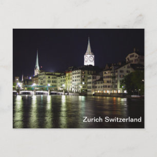 Zurich Switzerland Limmat River Postcard