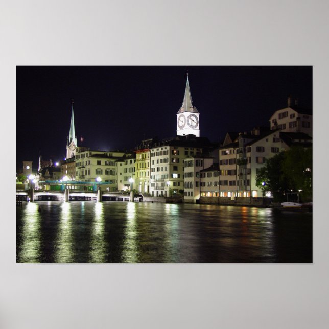 Zurich, Switzerland Limmat River - Print (Front)