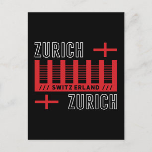 Zurich Switzerland Modern Typography Travel Design Postcard