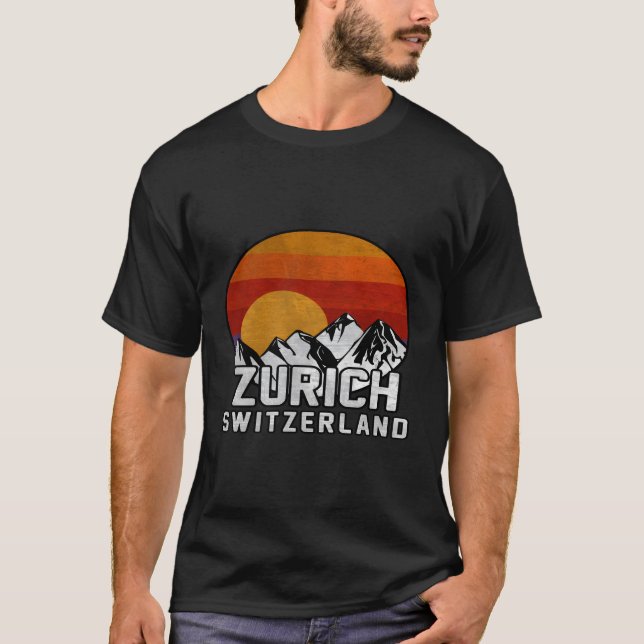 Zurich Switzerland Mountain T-Shirt (Front)