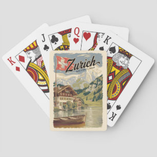 Zurich Switzerland Painterly Travel Art Vintage Playing Cards