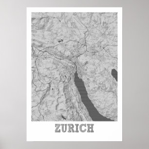 Zurich - Switzerland Pencil City Map Poster