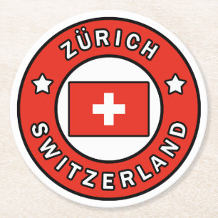 Zürich Switzerland Round Paper Coaster