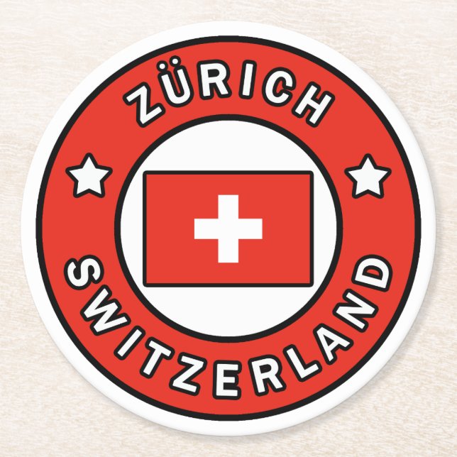 Zürich Switzerland Round Paper Coaster (Front)