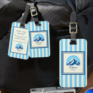 Zurich Switzerland Schweiz mountain Luggage Tag