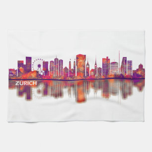 Zurich Switzerland Skyline Tea Towel