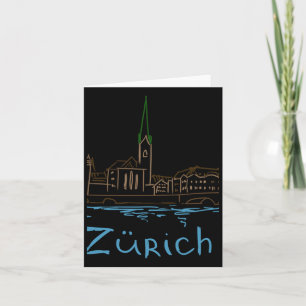 Zurich Switzerland Souvenir Gift For Tourists Stic Card