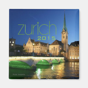 Zurich Switzerland Souvenir Magnet Change Year