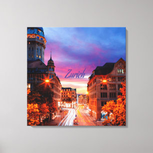 Zurich Switzerland Sunset Canvas Print