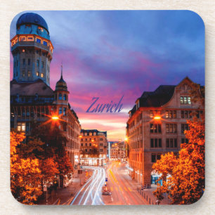Zurich Switzerland Sunset Coaster