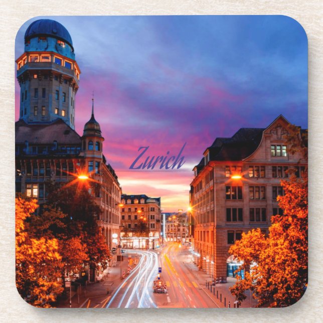 Zurich Switzerland Sunset Coaster (Front)
